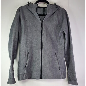 Kyodan Jacket Women’s Sz PS Hooded Gray Zip Pockets Thumbhole Athleisure Workout